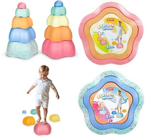 Toi-Toys pietre equilibrio giocattolo pastello 5 pezzi gioco equilibrio