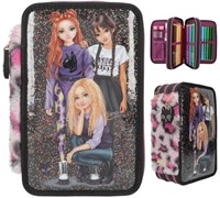 Depesche TOPModel astuccio 3 scomparti Rebel Kitty multicolore completo