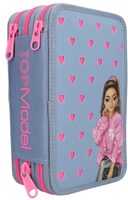 Depesche TOPModel astuccio 3 scomparti blu con pins e materiale scolastico-3