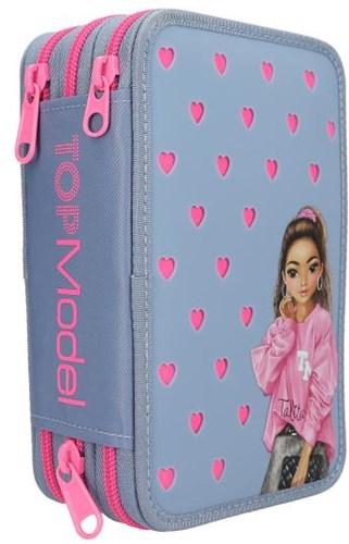 Depesche TOPModel astuccio 3 scomparti blu con pins e materiale scolastico-3