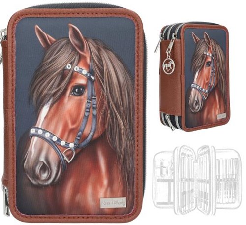 Depesche astuccio Miss Melody LUXURY HORSE 3 scomparti blu completo