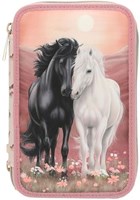 Depesche Miss Melody astuccio rosa 3 scomparti motivo cavallo completamente fornito-2