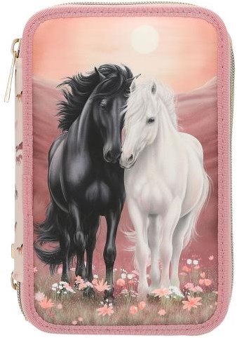 Depesche Miss Melody astuccio rosa 3 scomparti motivo cavallo completamente fornito-2