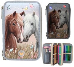 Depesche astuccio Miss Melody 3 scomparti cavalli scuola