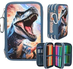 Depesche astuccio dinosauro 3 scomparti per bambini - accessorio scuola