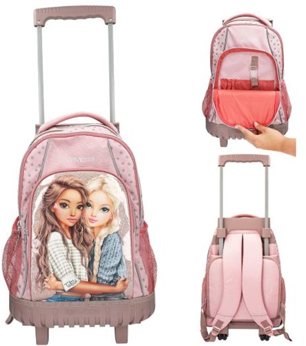 Depesche TOPModel zaino trolley DOTS rosa con ruote e pois