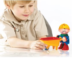 Tolo personaggio operaio con carriola - First Friends - giocattolo educativo