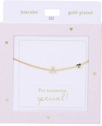 Depesche bracciale Heart of Gold con lettera A e cristallo Swarovski dorato