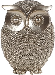 Van Manen scultura gufo giocattolo decorazione oro glitter polystone