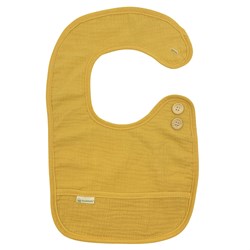 Smikkels bavaglino cotone L giallo - tessuto bio e morbido per bambini