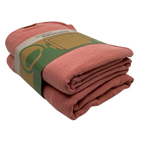 Smikkels set asciugamani per neonati rosa - mussola e spugna - cotone biologico-2