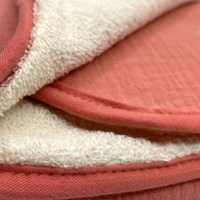 Smikkels set asciugamani per neonati rosa - mussola e spugna - cotone biologico-3