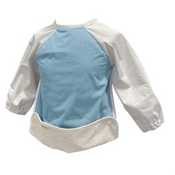 Smikkels bavaglino con maniche per bambini - blu - impermeabile - regolabile