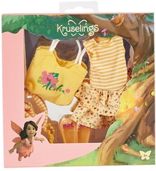 Kruselings abbigliamento per bambole Joy Summer Queen Outfit set accessori giallo