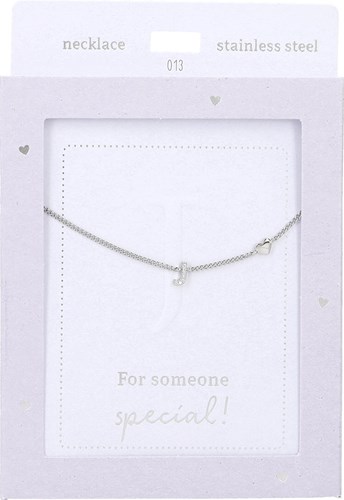 Collana Depesche Heart of Gold color argento con lettera J donna