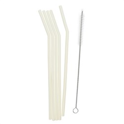Smikkels cannucce in silicone bianco - riutilizzabili senza BPA giocattolo bambini