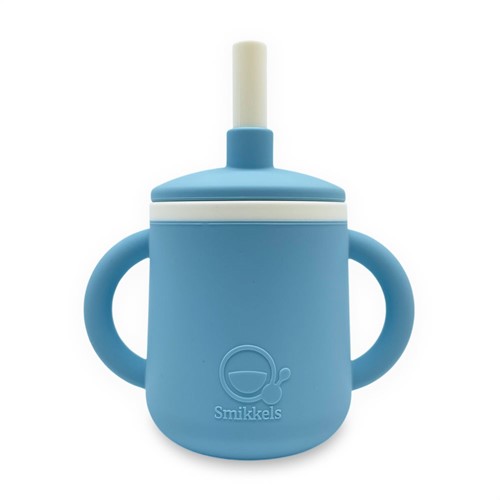 Smikkels - Tazza per bambini in silicone con orecchie - Blu