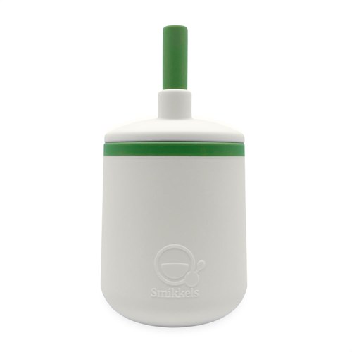 Smikkels - Tazza per bambini in silicone (bianca) - Verde