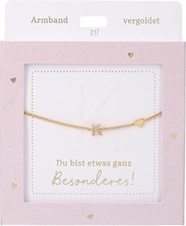 Depesche bracciale oro con ciondolo K e cuore - gioiello dell'amicizia