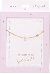 Depesche collana oro Heart of Gold con lettera L e cristallo
