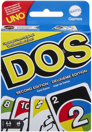 Mattel gioco di carte DOS Second Edition - gioco di famiglia - variante UNO