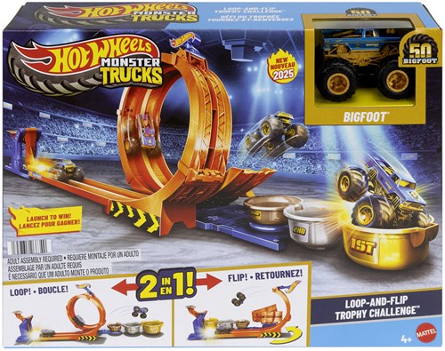 Hot Wheels Monster Trucks Pista Looping - Set Sfida Trofeo Bigfoot