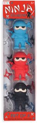 Ooly gomme ninja set 3 pezzi multicolore per bambini e adulti
