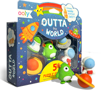 Ooly gomme profumate set - tema spazio - 5 pezzi - gomme puzzle