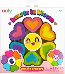 Ooly gomme puzzle a forma di cuore - set da 6 gomme colorate smontabili