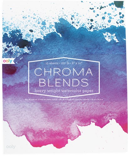 Ooly carta per acquerello Chroma Blends pesante - 15 fogli multicolore