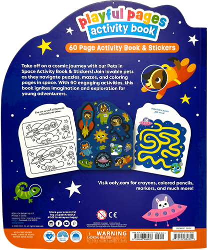 Ooly libro attività animali domestici nello spazio con adesivi e giochi-2