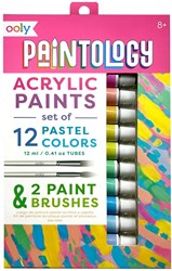 Ooly set colori acrilici colori pastello - 12 colori e 2 pennelli pittura