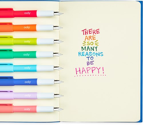Ooly penne stilografiche Color Write - set di 8 penne colorate per scrivere con creatività-3