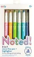 Ooly evidenziatori e penne - Punta micro fine 2-in-1 set da 6