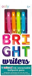 Ooly penne a sfera colorate Bright Writers - set da 6 colori vivaci