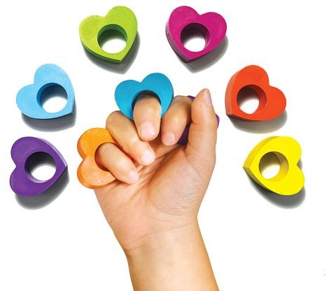 Ooly - Set di pastelli a forma di cuore - Pastelli arcobaleno portatili per bambini-3