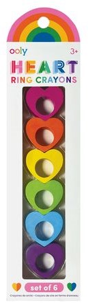 Ooly - Set di pastelli a forma di cuore - Pastelli arcobaleno portatili per bambini