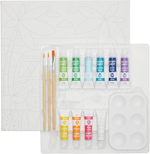 Ooly canvas dipingere con i numeri Van Vibes - set artistico creativo per bambini-3