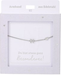 Depesche bracciale argento con lettera N e ciondolo cuore - gioiello dell'amicizia