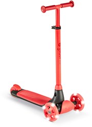 Yvolution monopattino per bambini Yglider Kiwi rosso con ruote LED e pedana larga