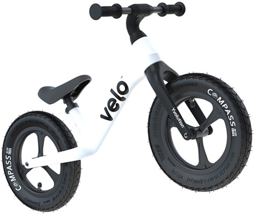 Yvolution bicicletta senza pedali Velo PRO bianca - manubrio e sella regolabili - ruote da 12 pollici-2