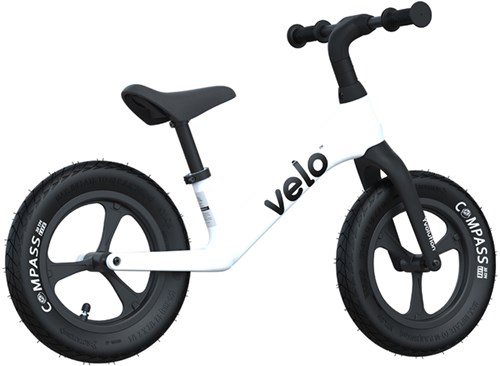Yvolution bicicletta senza pedali Velo PRO bianca - manubrio e sella regolabili - ruote da 12 pollici