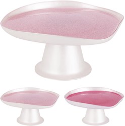 Home & Styling alzata torta vetro rosa glitter 21cm decorazione festa