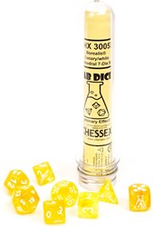 Chessex dadi Borealis Polyhedral Canary/White Luminary set 7 pezzi