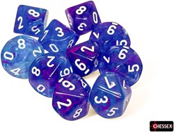 Chessex dadi Nebula Aura/white Luminary D10 set - 10 pezzi