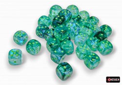 Chessex dadi Borealis 12mm d6 kelp verde chiaro Luminary set 36 pezzi