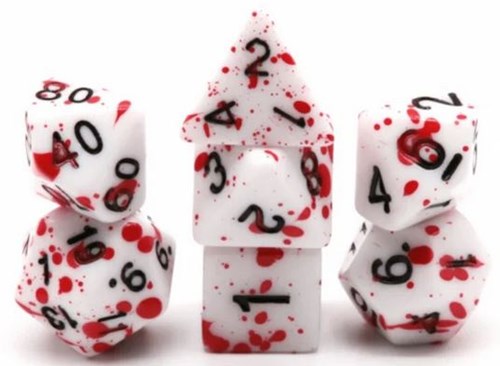 Foam Brain Games dadi Blood Splatter RPG set multicolore