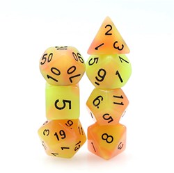 Foam Brain Games dadi Glow in the Dark FireBall RPG set