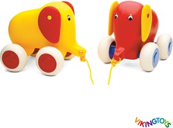 Viking Toys giocattolo elefante da trainare - giocattolo trainabile colorato in plastica