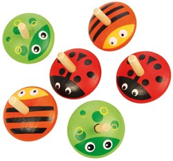BigJigs trottola in legno animali - giocattolo spinning top colorato